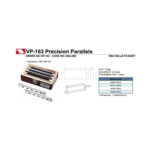 Παράλληλα Πλακίδια 4 ζευγάρια - 150x5mm - 0.01mm