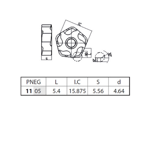 Πλακίδιο φρεζοκεφαλής PNEG110512R-CR, ZCC CT