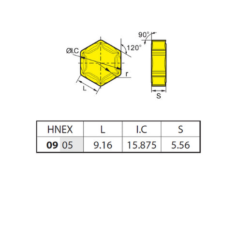 Πλακίδιο φρεζοκεφαλής HNEX090512-DR, ZCC CT