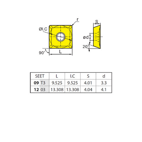 Milling insert SEET09T308PER-APF, ZCC CT