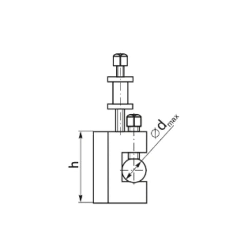 4495-D V-Groove Tool Holder for Round Boring Bars (TYPE D) SKETCH