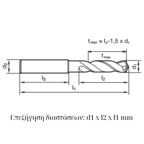 Carbide drills 5xD without coolant, 51787 (D10.1 - D20)