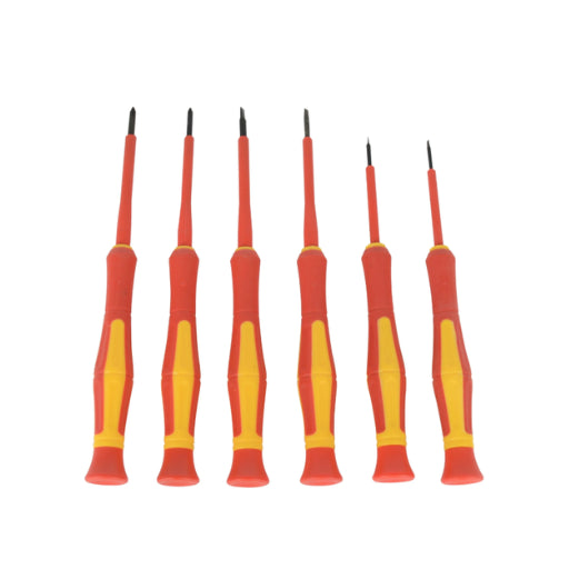 6-Piece Professional VDE Insulated Precision Screwdriver Set (Up to 1000V)