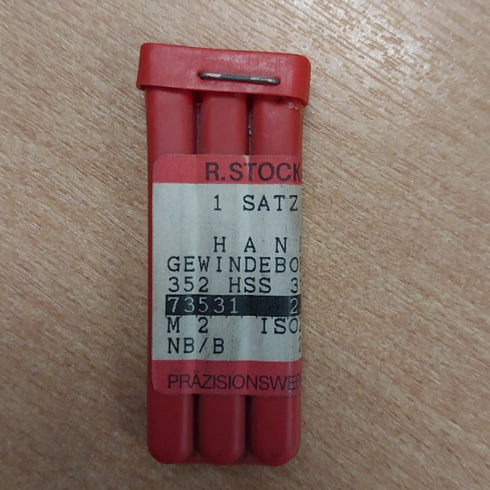 Hand tap set M2 HSS-G DIN352 STOCK, 73531