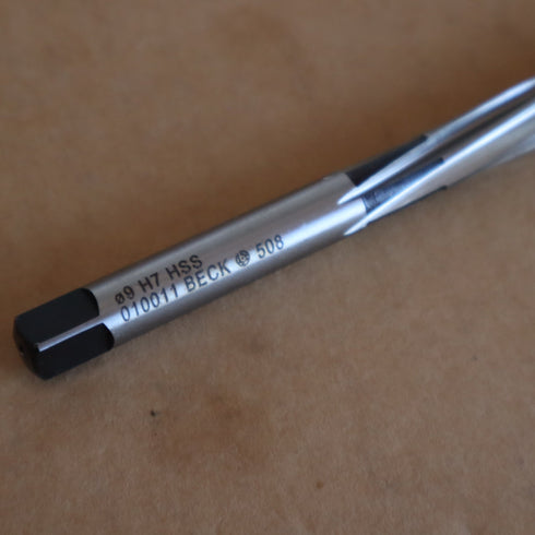 BECK HSS Hand Reamer Ø9 H7 DIN 206B