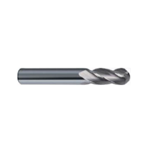 Carbide Ball Nose End Mill 4F Short Uncoated, 74531