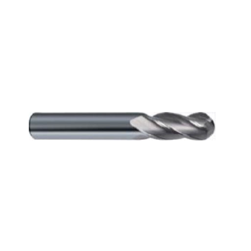Carbide Ball Nose End Mill 4F Short Uncoated, 74531