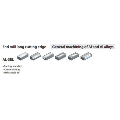 Carbide End Mill 3F Aluminium Long AL-3EL Details