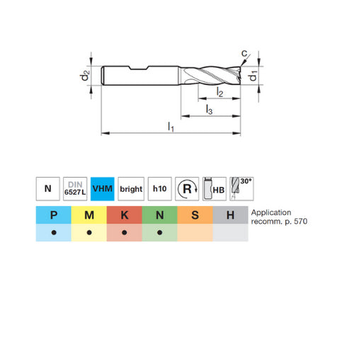 Carbide End Mill 4F Uncoated 74525 Details