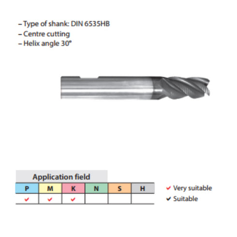 Carbide Roughing End Mills 3F/4F/5F, 5602R30..GR Details