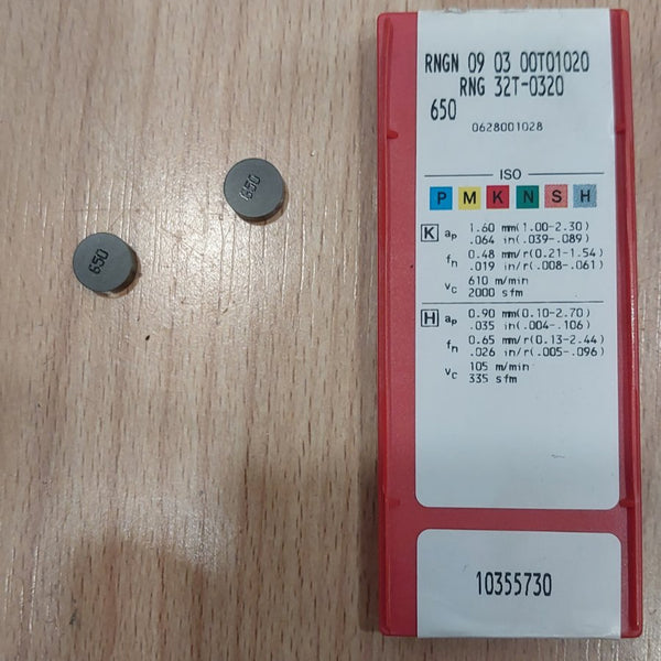 Ceramic turning inserts RNGN 090300 T01020 650