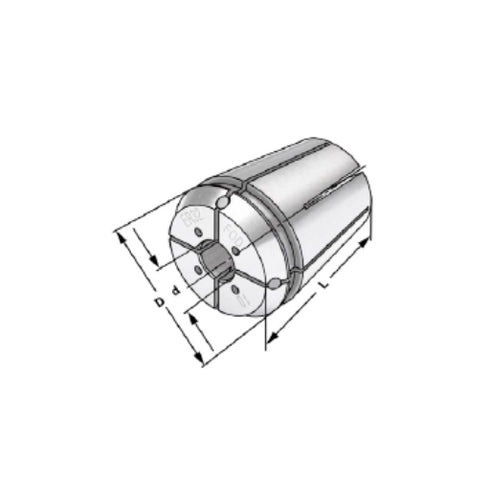 Collets with coolant channels Dimensions