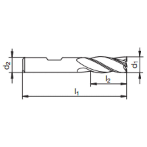 Comol Cobalt HSSCo 4-Flute End Mill Dimensions