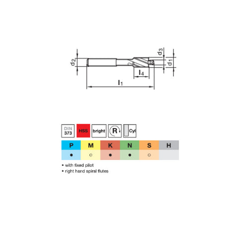 Counterbores with Pilots for Fine Tolerances 72304 Dimensions