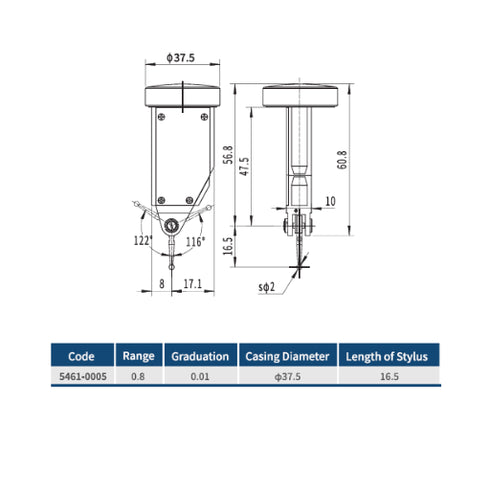 Dasqua Back Plunger Dial Test Indicator
