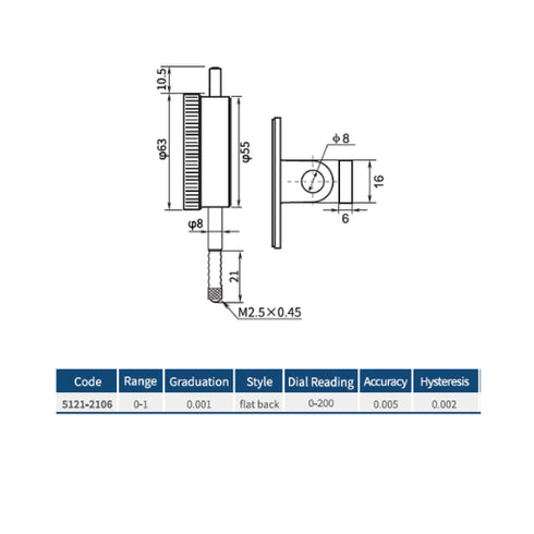 Dasqua Waterproof Dial Indicator DIN878
