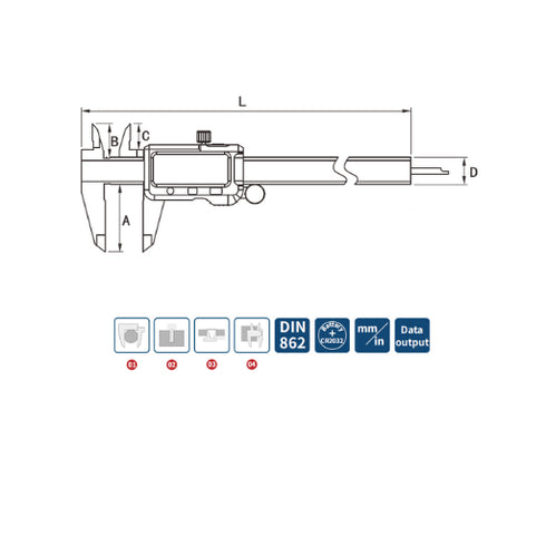 Digital Caliper Dasqua Dimensions