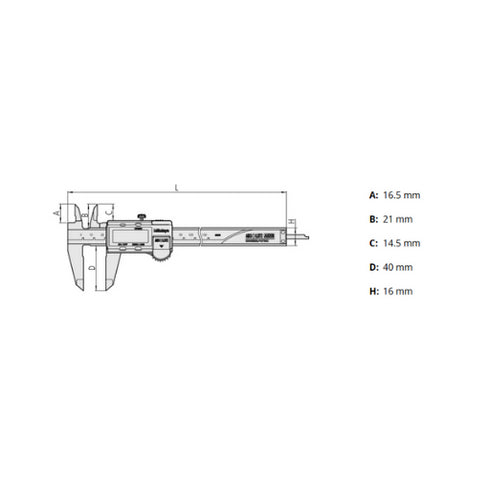 Digital Caliper, MITUTOYO Dimensions