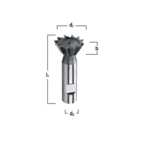 HSS-Co5 Dovetail Cutter 45° and 60° Dimensions