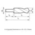HSSCo Cobalt Drill with Reduced Shank 16mm, 71168 Dimensions
