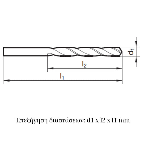 HSS Drill 5xD DIN 338, 71115 Dimensions