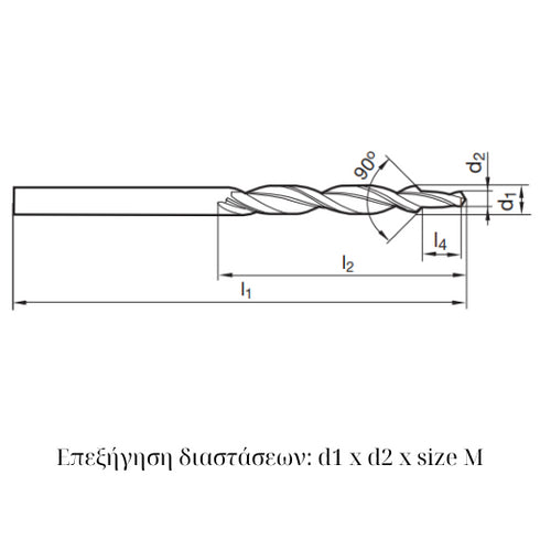 HSS Multi-Position Drill 90° DIN8374, 71501 Dimensions