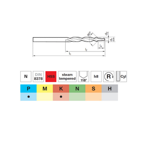 HSS Multi-Position Drill 90° DIN8376, 71500 Details