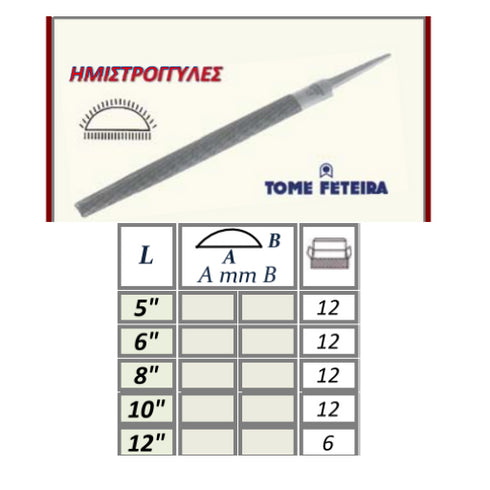 Half-Round File FETEIRA Portugal Details