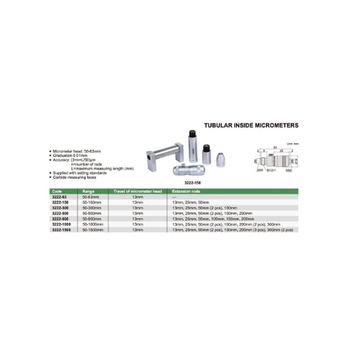 INSIZE Extension Rod Type Tubular Inside Micrometer