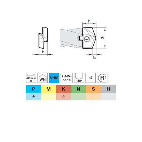 Indexable Insert for Drills 67011 (D11-20), STOCK Dimensions