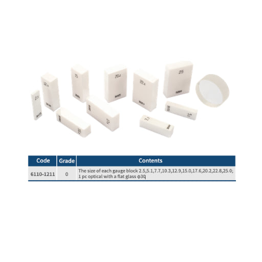 Micrometer Calibration Gauge Block Set Grade 0 (10 pcs + 1 Optical Flat), DASQUA
