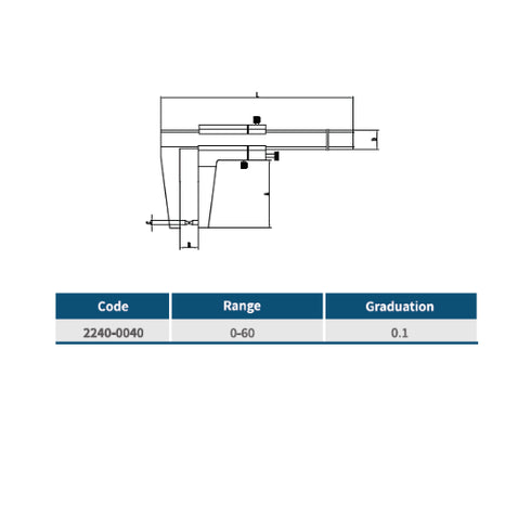 Pointed Vernier Caliper for Disc Brakes, DASQUA Stainless Steel
