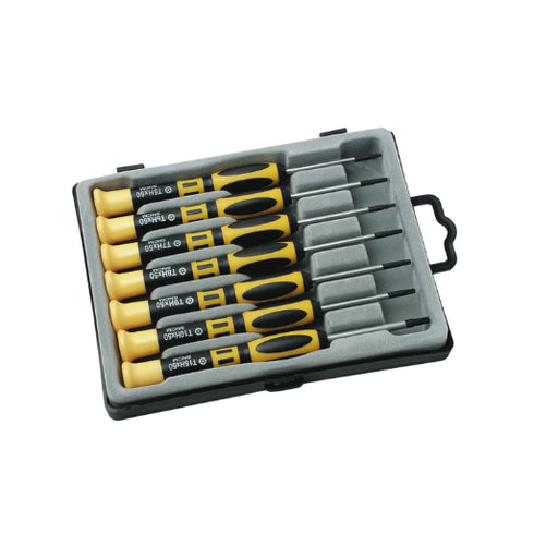 Precision Torx (T-Profile) Screwdriver Set with Black Point Tips, 7 Pieces (10-Year Warranty)