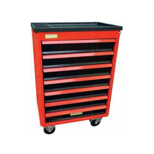 Profi Tool Trolley Red-Black with 7 Drawers, 100% Extendable