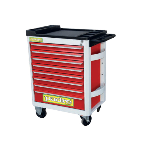 Profi Tool Trolley Red with 8 Drawers & 6 Adjustable Shelves