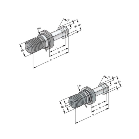 Pull studs JIS B 6339 Dimensions