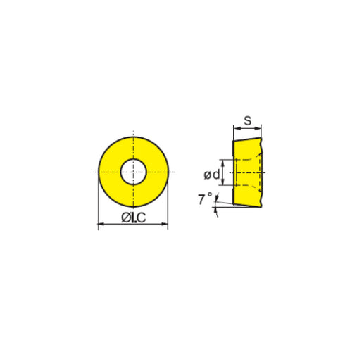 RCKT1204MO-DR Face Milling Insert, ZCC CT Dimensions
