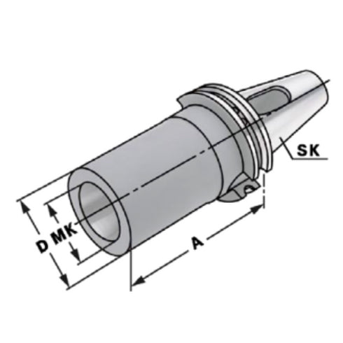 SK Taper for Taper Shank Drills Dimensions