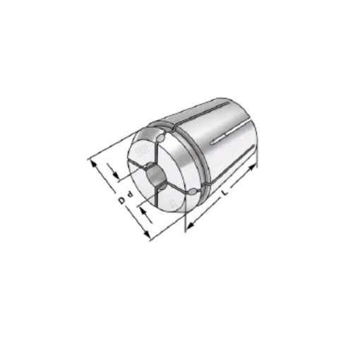 Sealed collet for high-pressure cooling 120 bar with internal coolant Dimensions