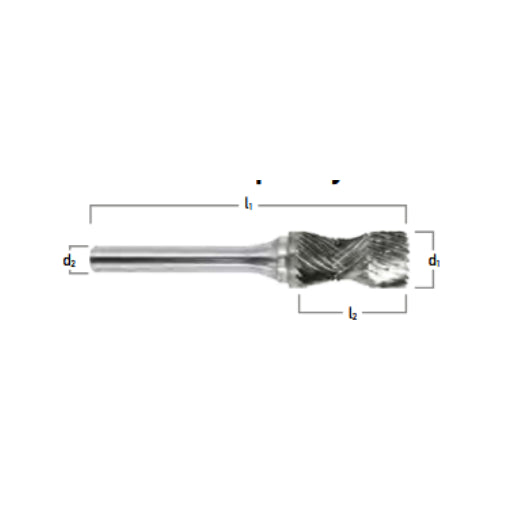 Solid Carbide Burr – Radius Cylinder with End Cut, Ø 12.7 x 25mm, Z3