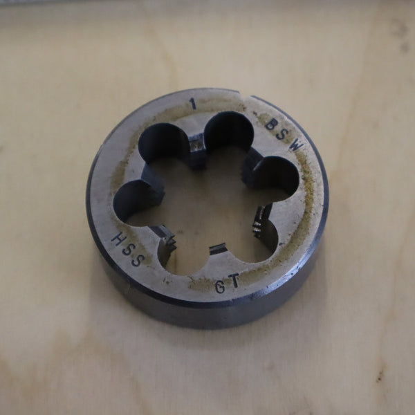 Solid Circular Threading Die Whitworth W 1" (BSW) HSS DORMER