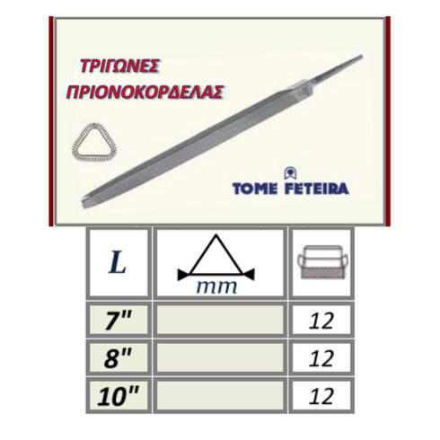 Triangular Bandsaw File FETEIRA Portugal Details