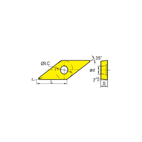Turning Insert VCGX110301-LC Dimensions