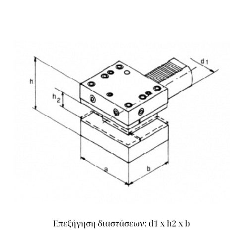 VDI D1 Square Toolholder Dimensions