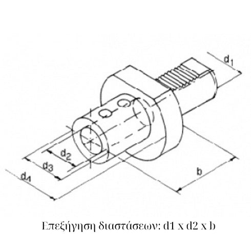VDI E1 Toolholder for U-Drills Dimensions