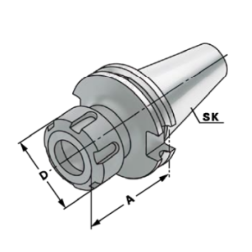 Toolholder ΒΤ for ER collets with internal coolant AD/B | Machining ...